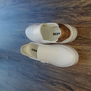 Coach Walker white slip-on leather sneakers